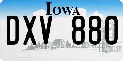 IA license plate DXV880