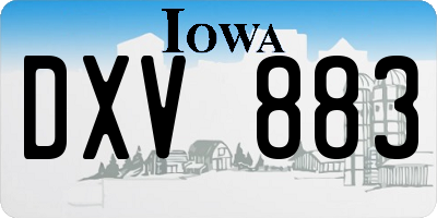 IA license plate DXV883