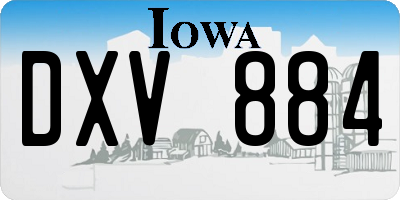 IA license plate DXV884