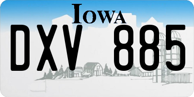 IA license plate DXV885