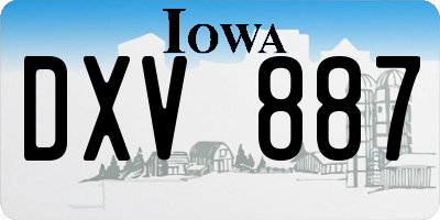 IA license plate DXV887