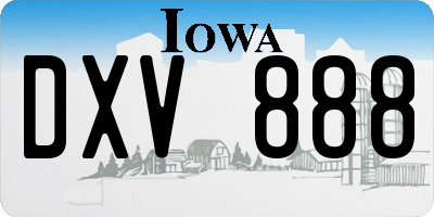 IA license plate DXV888