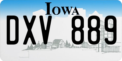 IA license plate DXV889