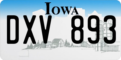 IA license plate DXV893