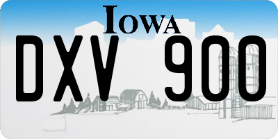 IA license plate DXV900