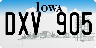 IA license plate DXV905