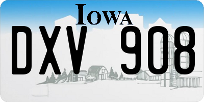 IA license plate DXV908