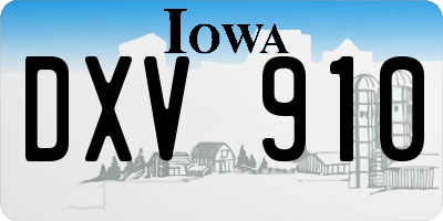 IA license plate DXV910