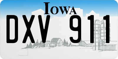 IA license plate DXV911