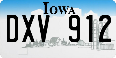 IA license plate DXV912