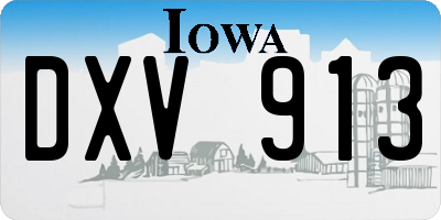 IA license plate DXV913