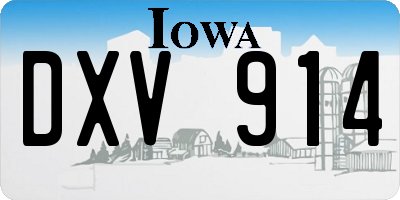 IA license plate DXV914