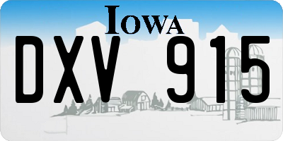 IA license plate DXV915