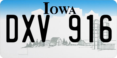 IA license plate DXV916