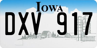 IA license plate DXV917