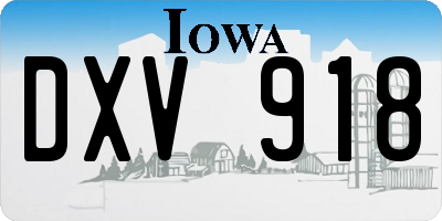 IA license plate DXV918