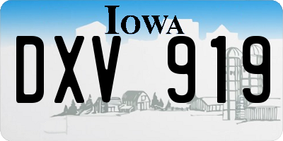 IA license plate DXV919
