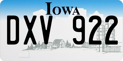 IA license plate DXV922