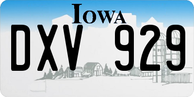 IA license plate DXV929