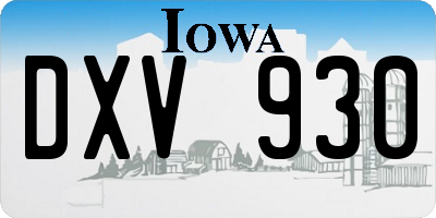 IA license plate DXV930