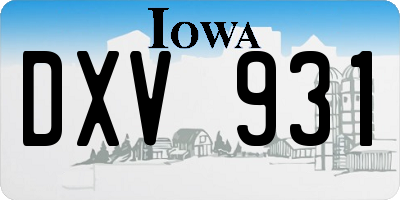 IA license plate DXV931