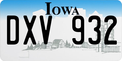 IA license plate DXV932