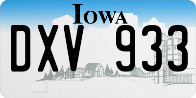 IA license plate DXV933