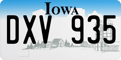 IA license plate DXV935