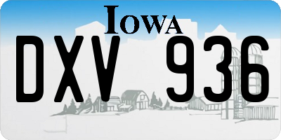 IA license plate DXV936