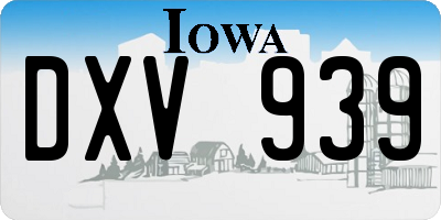 IA license plate DXV939