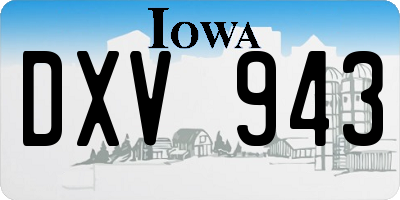 IA license plate DXV943