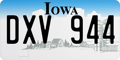 IA license plate DXV944