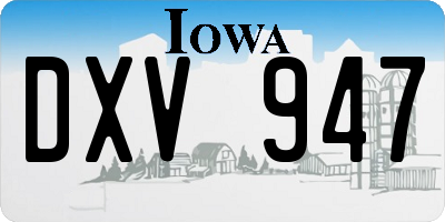 IA license plate DXV947