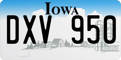 IA license plate DXV950