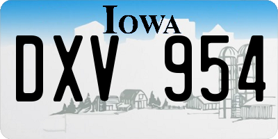 IA license plate DXV954