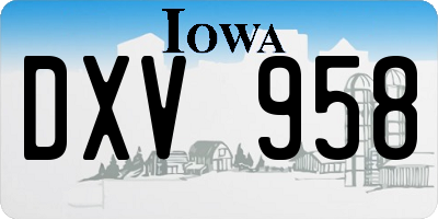 IA license plate DXV958