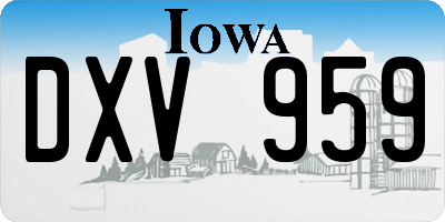 IA license plate DXV959