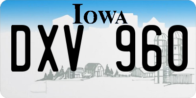 IA license plate DXV960