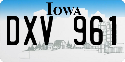 IA license plate DXV961