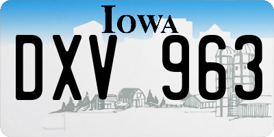 IA license plate DXV963