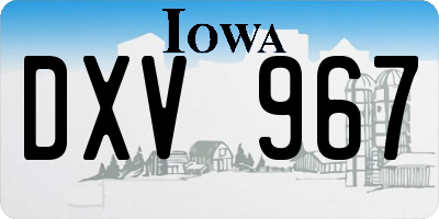 IA license plate DXV967