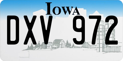 IA license plate DXV972