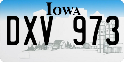 IA license plate DXV973