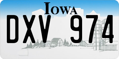 IA license plate DXV974