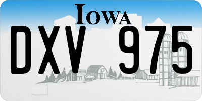IA license plate DXV975