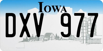 IA license plate DXV977