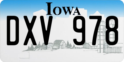 IA license plate DXV978