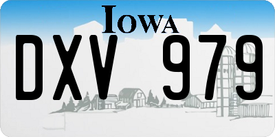 IA license plate DXV979