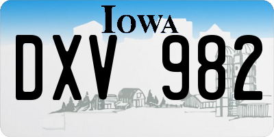 IA license plate DXV982