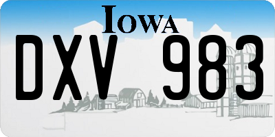 IA license plate DXV983